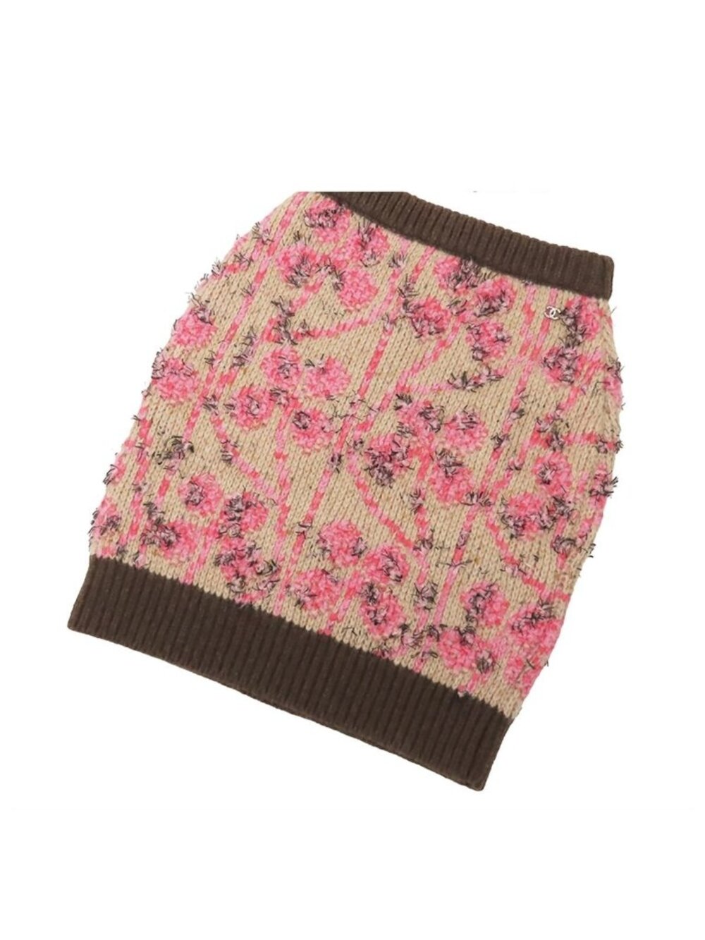 Chanel Knit Skirt Multicolor Silver Cashmere Polyester Virgin Polyamide Ribbed
